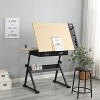 KTMBDW Height Adjustable Drafting Table Drawing Table Artist Desk, Watercolor Paintings Sketching Work Station w/2 Drawers and Stool for Home Office - 3 of 4