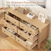 Hallway 6 Drawer Dresser for Bedroom, Modern Wide Dresser Organizer with Storage Drawers, Wooden Chests of Drawers - 3 of 4