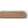 Earth Rugs Olive Burgundy Gray Oval Stair Tread – 27"x8.25" Braided Jute Durable Accent - 2 of 3