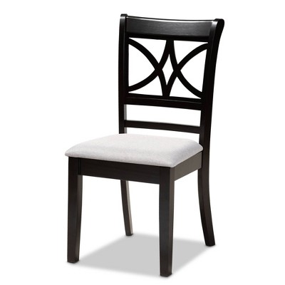 Clarke Gray Upholstered Espresso Wood Dining Side Chair Set