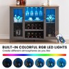 Wine Bar Cabinet with LED Light, Glass Door Wine Cabinet, Kitchen Sideboard with Rack, Freestanding Liquor Cabinet for Living Room, Dining Room - 3 of 4