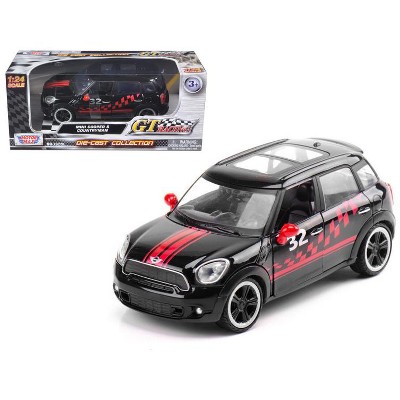 Mini Cooper S Countryman #32 Black with Red Graphics "GT Racing" Series 1/24 Diecast Model Car by Motormax