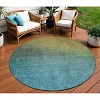 Brown Blue And Taupe Ombre Washable Indoor Outdoor Area Rug - 2 of 4