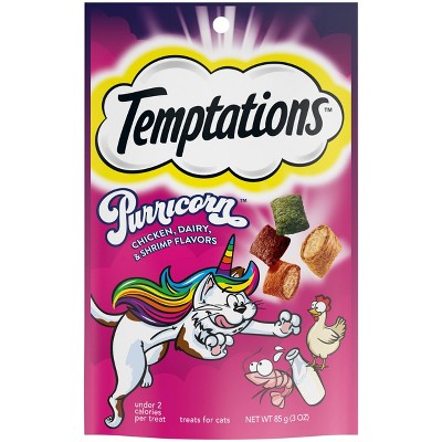 Temptations Purricorn Chicken, Milk & Shrimp Flavors Cat Treats - 3oz