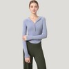 Anna-Kaci Active Women's Long Sleeve Henley Hoodie Activewear Top with Streamlined Fit and Lightweight Stretch Fabric - 2 of 4