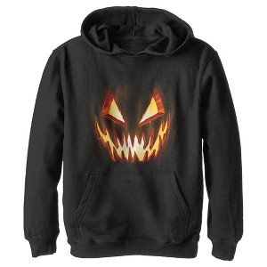 Boy's Lost Gods Evil Pumpkin Face Pull Over Hoodie - 1 of 4