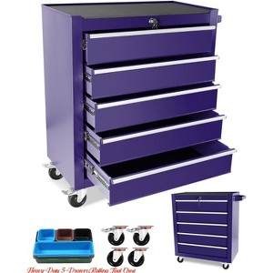 5-Drawer Rolling Tool Chest, Tool Cabinet w/Drawers & Brake Casters, Tool Box w/ Wheels for Garage, Workshop, Warehouse - 1 of 4