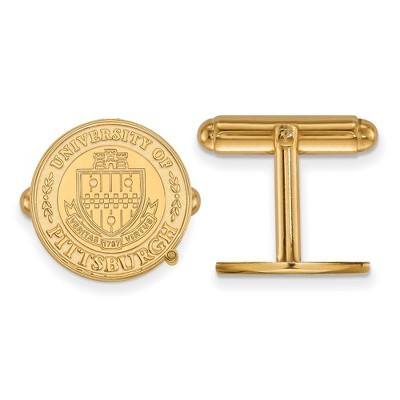 Black Bow Jewelry 14k Yellow Gold Plated Sterling Silver Pittsburgh Panthers NCAA Cuff Links