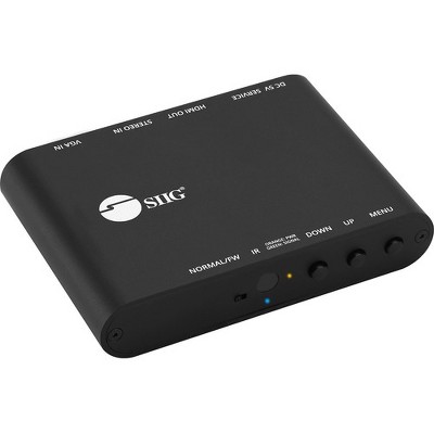 SIIG VGA & Audio to HDMI Scaler Converter - Functions: Video Scaling, Signal Conversion - 1920 x 1200 - VGA - USB - Audio Line In - Wall Mountable