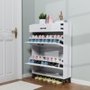 ChicFurnit Shoe Racks 2 Flip Drawers Shoe Cabinet Dust Protected Freestanding Shoe Cabinet for Entryway, White, 32"*10"*43" - 4 of 4