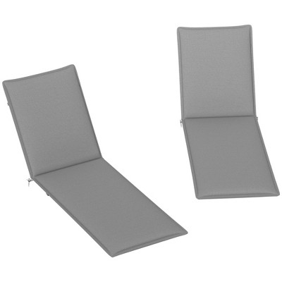 Outsunny Outdoor Lounge Chair Cushion Set of 2, Foldable Patio Chaise Lounge Cushion Set, 76" x 23"