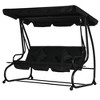 Resenkos 3-Seat Swing Chair, Convertible Flatbed Glider With Adjustable Canopy, Wine Red - 2 of 4