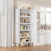 63 Inch Tall Storage Cabinet, Kitchen Pantry Cabinet 5 Tier Bathroom Cabinet with 4 Doors Adjustable Shelves - 4 of 4