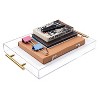 Attop 12"x16" Clear Acrylic Serving Tray with Golden Handles, Huge Capacity Sturdy Acrylic Tray - 2 of 4