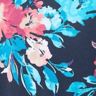 navy watercolor floral
