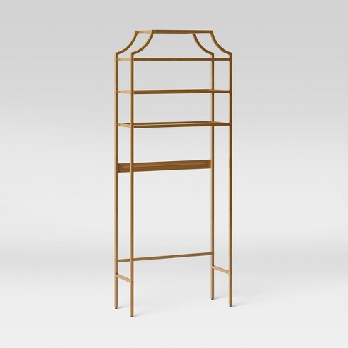 Gouged Brass Etagere
