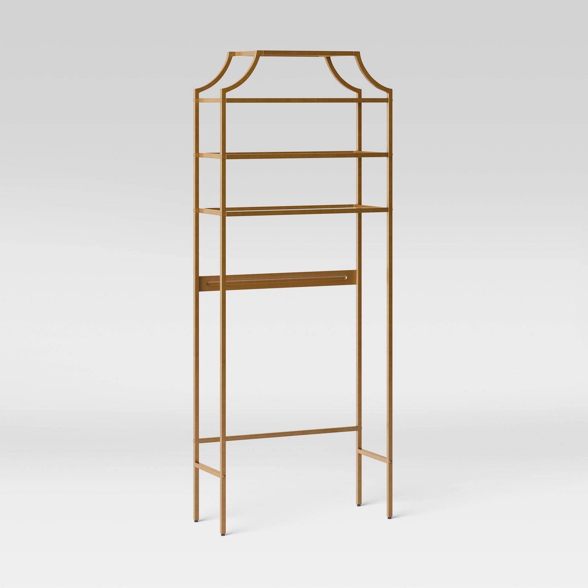 Metal/Glass Etagere Brass - Threshold™: 3-Tier Over Toilet Storage, 60.2" Tall Corner Cabinet