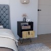 NicBex Nightstand with Storage Drawer and Open Shelf for Bedroom,Living Room,Modern Bedside Table with Wood Legs,Easy Assembly - 2 of 4