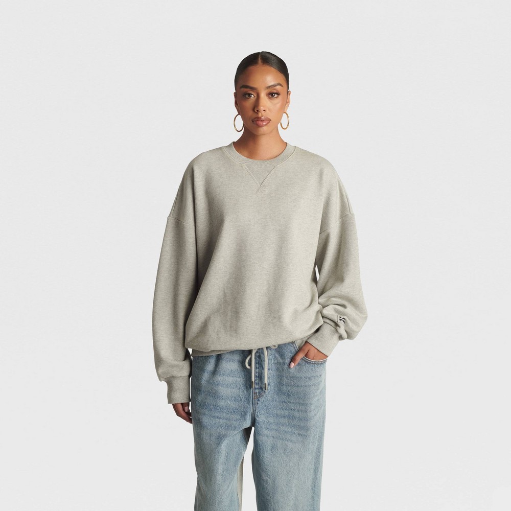 KBB by KAHLANA Women's 'The Vintage Crew Sweatshirt' - Heather Gray XL