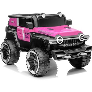 2-Seater 12V Kids Electric Ride-On Car, 4WD Off-Road RC Toy, 25W Dual Motor, 3-Speed, Spring Suspension & Spare Tire - 1 of 4