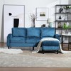 77.36'' Chenille L-Shaped 3-Seater Sectional Sofa with Storage Ottoman, Cup Holders, and Side Pockets - 2 of 4
