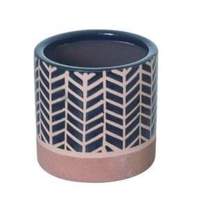 Transpac Ceramic 4.72 in. Multicolor Everyday Herringbone Planter - 1 of 2