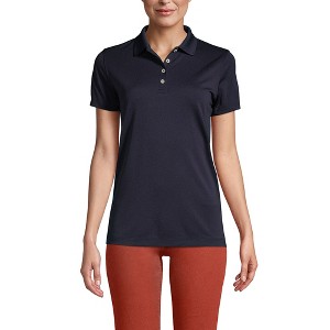 Lands' End Women's Short Sleeve Polyester Polo Shirt - 1 of 2