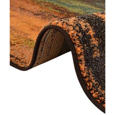 Vibrant Abstract Multi-Color 9' x 12' Synthetic Area Rug