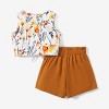 PATPAT Girls 2 piece Floral Flower Hawaiian Outfits Crop Top and Short Sets Girls Summer Outfits Size 4-8Y - 2 of 4