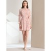 Allegra K Women's Floral Mock Neck Tie Waist Ruffle Shift Chiffon Dress - 3 of 4
