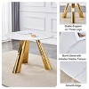 Maggift Patio End Tables, Modern Marble-Style Round Dining Table, Round White Dining Table for 4 for Dining Room, Office, Lounge, White, 42"*42"*29.5 - 4 of 4