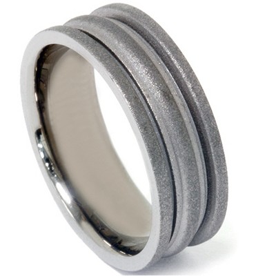 Pompeii3 Charcoal Finish Wedding Band 14K Black Gold