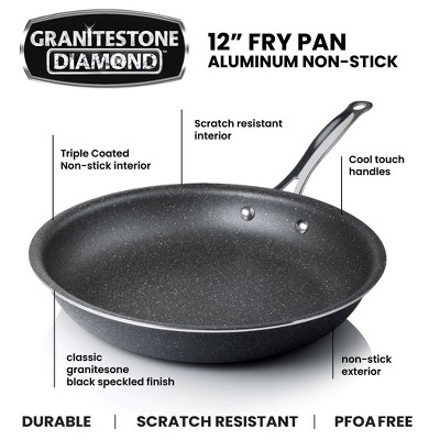 GraniteStone 12'' Black Non-Stick Aluminum Frying Pan