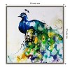 Amanti Art Peacock Plumes and Feathers by Sydney Edmunds Canvas Wall Art Print Framed 22 x 22-in. - 4 of 4
