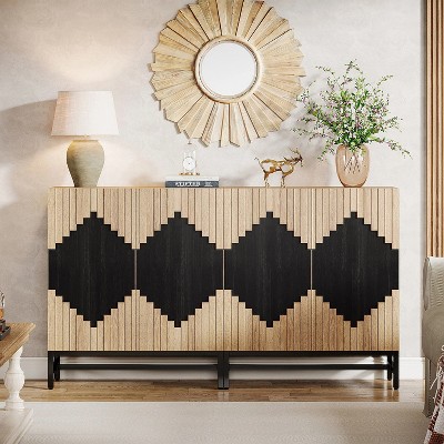 Hommoo 63" Farmhouse Sideboard Storage Cabinet with Doors