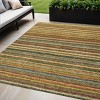 Coral Gold And Green Striped Washable Indoor Outdoor Area Rug - 2 of 4