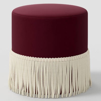 Fringe Drum Ottoman in Velvet Berry - Threshold™