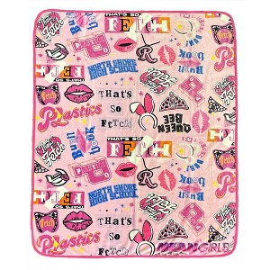 Mean Girls Blanket Thats So Fetch Plastics Icons Fleece Throw 45" X 60" Pink - 1 of 4