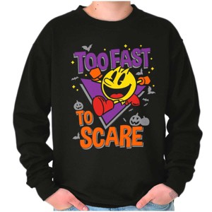 PACMAN Halloween Too Fast To Scare Sweatshirt for Men or Women Brisco Brands - 1 of 4