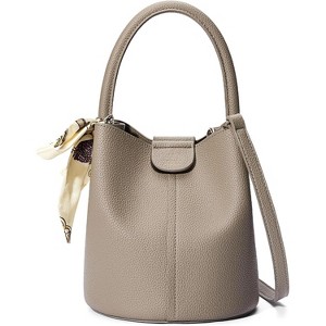 Small Crossbody Bags for Women Vegan Leather Mini Bucket Handbag Removable Shoulder Strap - 1 of 4