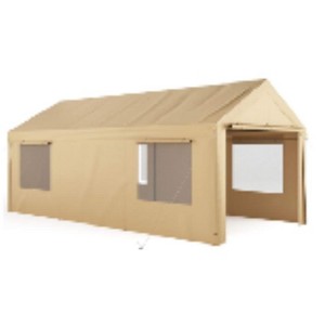 10x20FT Car Canopy, Single Package, 180G PE Roof & 140G PE Side Tarps - Yellow, UV-Resistant - 1 of 1