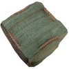 Moti Andy Pouf Upholstered in Green Fabric - 3 of 4