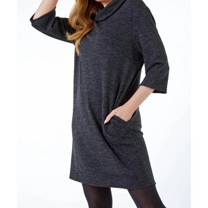 Women's Oversized Cowl Neck Dress - TooFan - 1 of 2