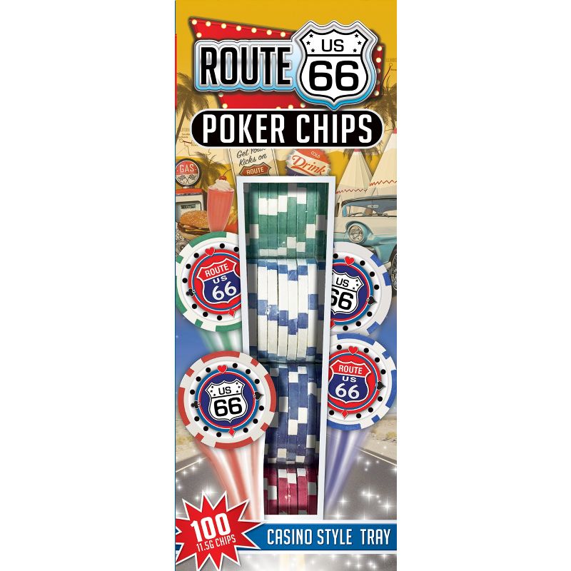 MasterPieces Casino Style 100 Piece Poker Chip Set - Route 66, 1 of 6