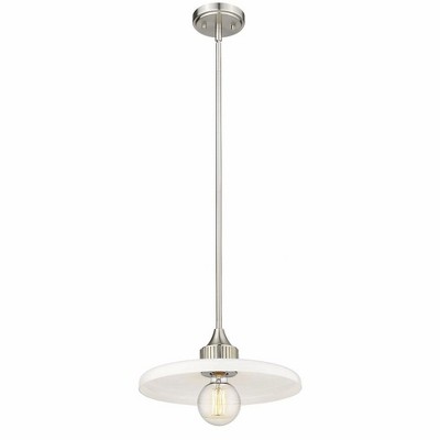 14" Brushed Nickel Glass LED Indoor/Outdoor Pendant Light