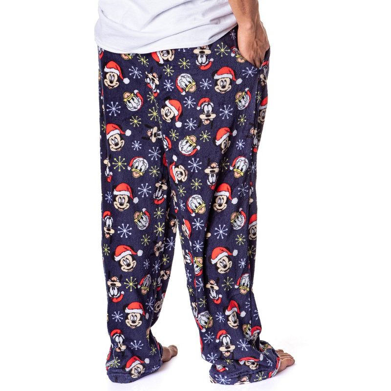 Disney Mickey Mouse Men's Santa Characters Minky Plush Fleece Pajama Pants, 2 of 7
