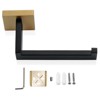 Itopfox 3 Piece Bathroom Hardware Set Black and Brushed Gold Stainless Steel Towel Ring Toilet Paper Holder Hook Wall Mounted - 3 of 4