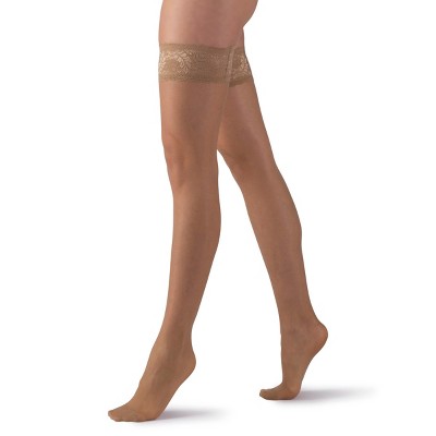 LECHERY Women's Matte Silky Sheer 15 Denier Thigh Highs (1 Pair)