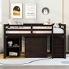Full Size Loft Bed with Cabinet, Shelves and Rolling Portable Desk - 2 of 4