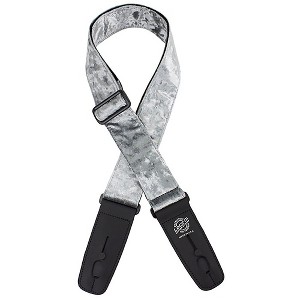 Lock-It Straps Crushed Velvet 2" Locking Guitar Strap Silver - 1 of 1